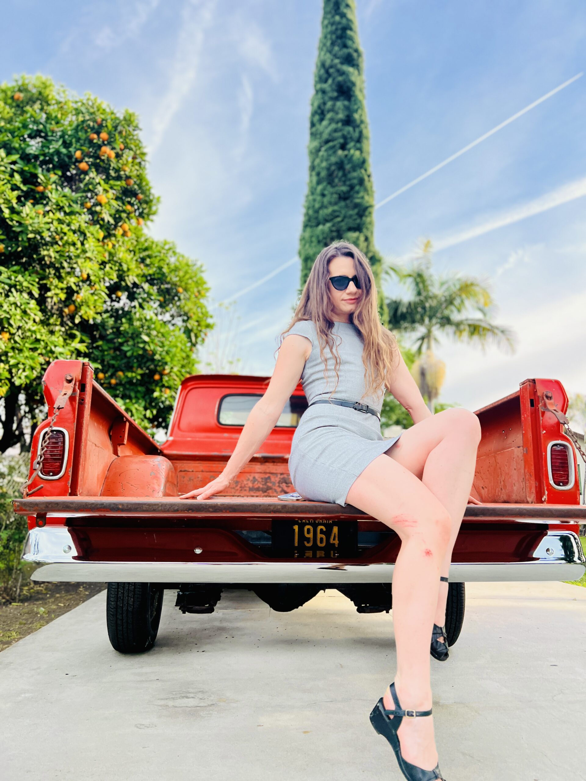 Volta Rae on a 1964 Custom Chevy truck